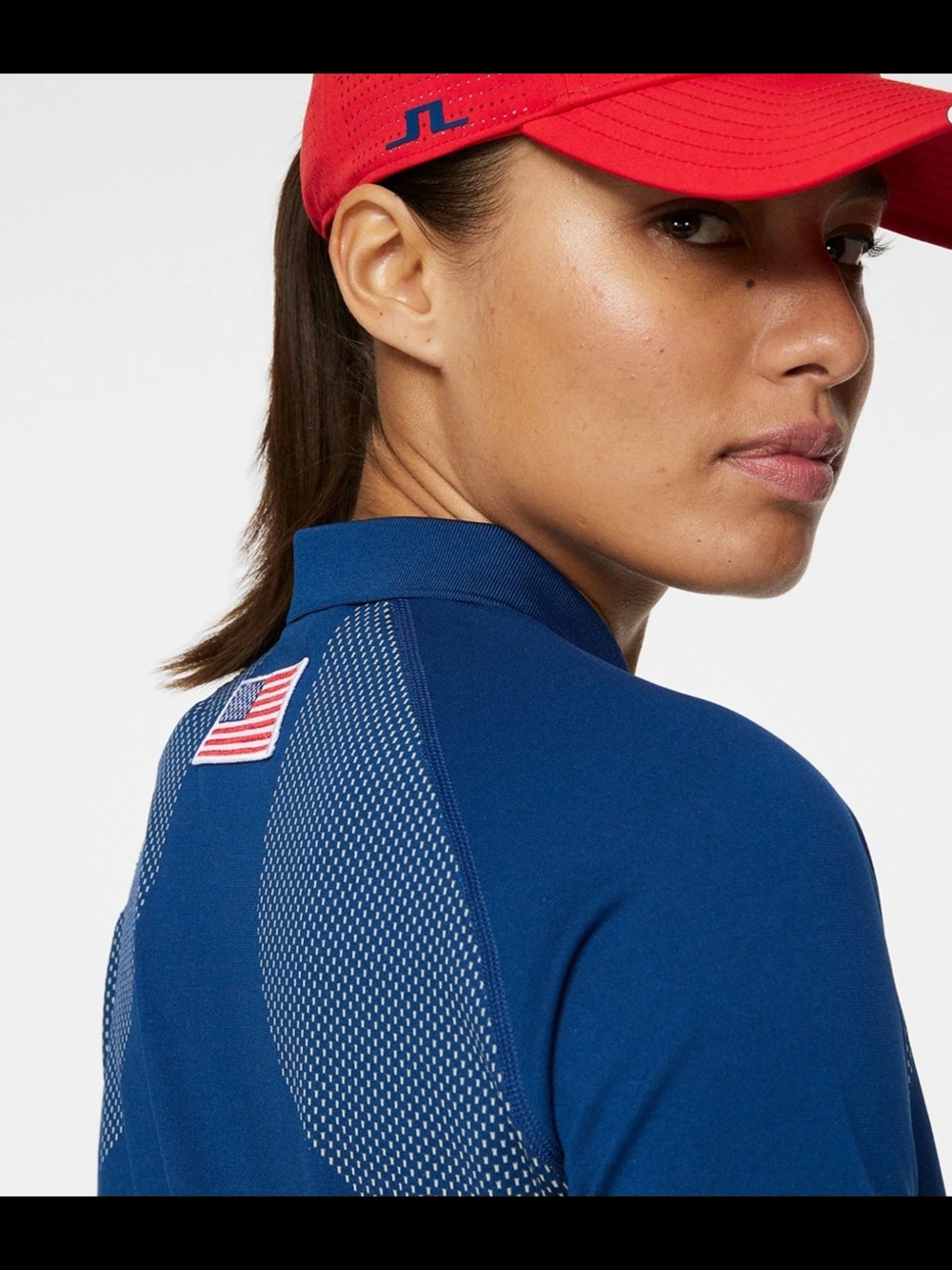 J. Lindeberg Womens Alizee Seamless Polo Estate Blue